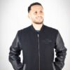 Men's Black Leather Jacket - Image 2